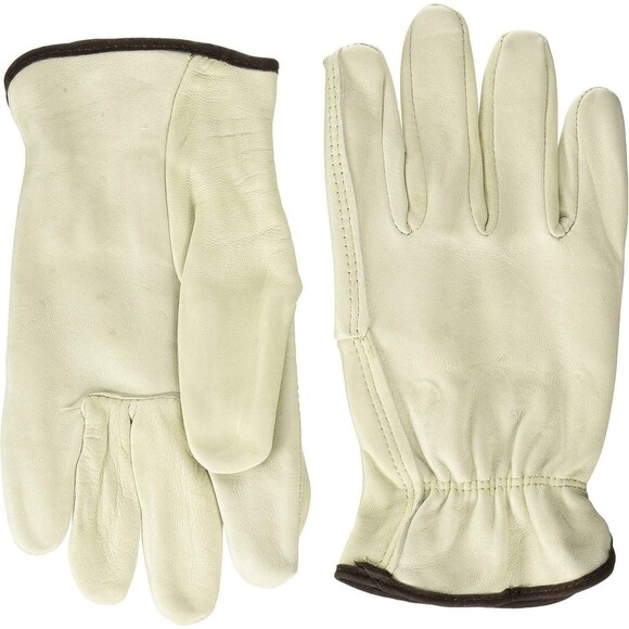 1 Pair, Cow Hide Grain Leather Drivers, Work Safety Gloves, Size (Large) - Picture 1 of 4